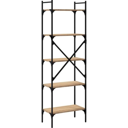  Regal za knjige 5 razina boja hrasta 56 x 31 5 x 174 cm drveni Slike