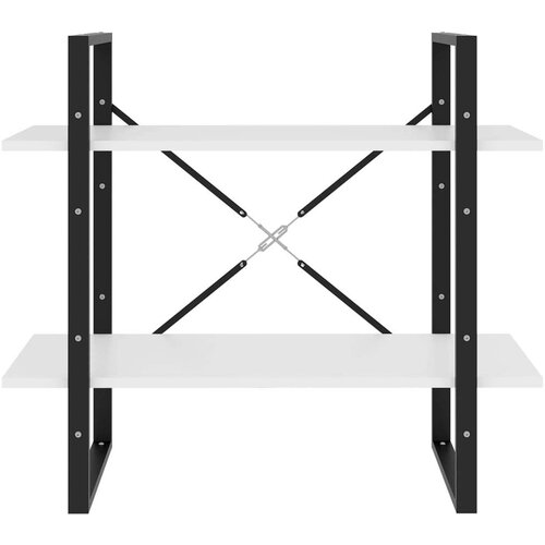 VidaXL Knjižna omara 2-nadstropna bela 80x30x70 cm iverna plo&amp;scaron;ča Slike