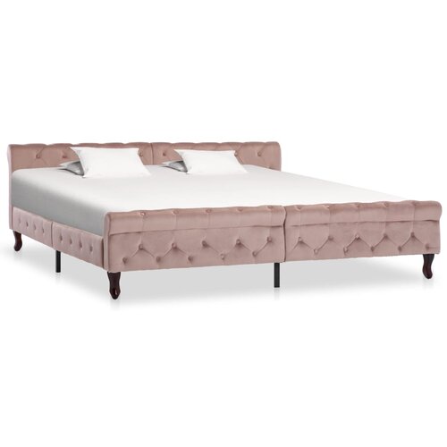 Furnova Posteljni okvir roza žamet 200x200 cm, (21931650) Slike