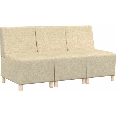  Modularna sofa bez naslona 3 pcs Krema 55 x 74 x 82 cm tkanina Slike