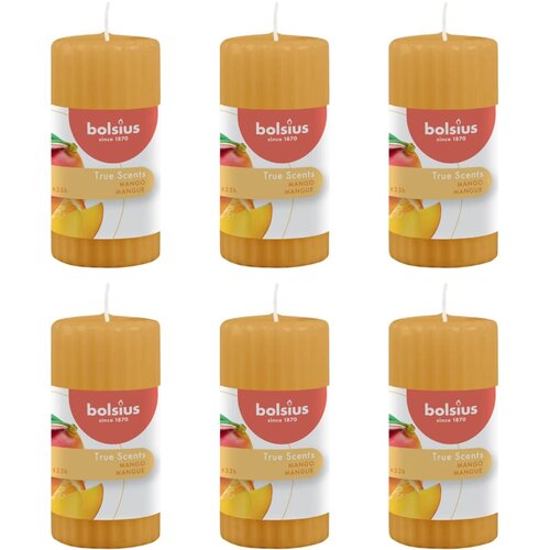 Bolsius rebraste debele mirisne svijeće 6 kom 120 x 58 mm mango Slike