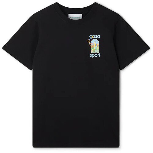 Casablanca Majice s kratkimi rokavi T-SHIRT LE JEU COLOR&amp;Eacute; BLACK Črna Slike