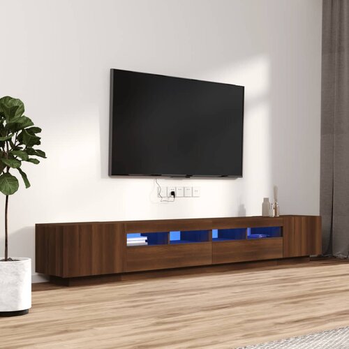 The Living Store Komplet TV omaric LED 3-delni rjav hrast inženirski les - Komplet TV Omaric, (21374026) Cene