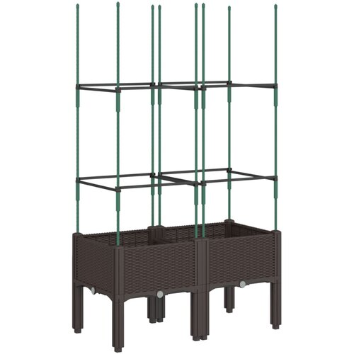  Vrtna sadilica s re&amp;scaron;etkom smeđa 80 x 40 x 142,5 cm PP Slike
