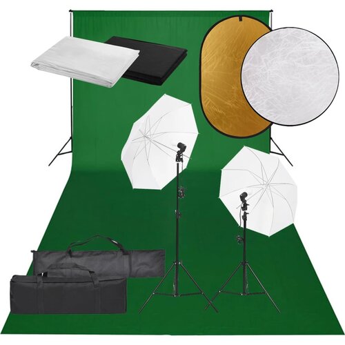 vidaXL komplet za foto studio z lučmi, ozadjem in odbojnikom Cene