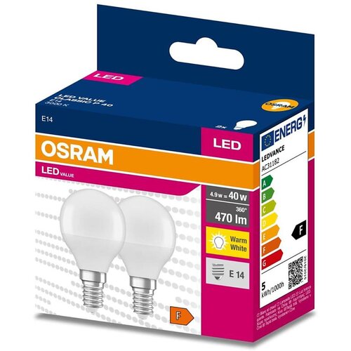 Osram komplet 2x led sijalica P45 E14/4,9W/230V 3000K Slike