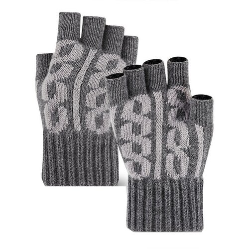 INF Pletene rokavice s polprstom Grey, (21751725) Cene
