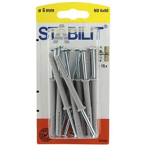 STABILIT udarna tipla ND (Promjer tiple: 6 mm, Duljina tiple: 60 mm, Prikladno za: Puni građevinski materijali i cigla, 15 Kom.) Cijene