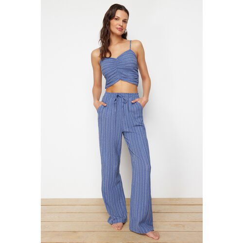 Trendyol Blue Woven Blouse Trousers Set Cene