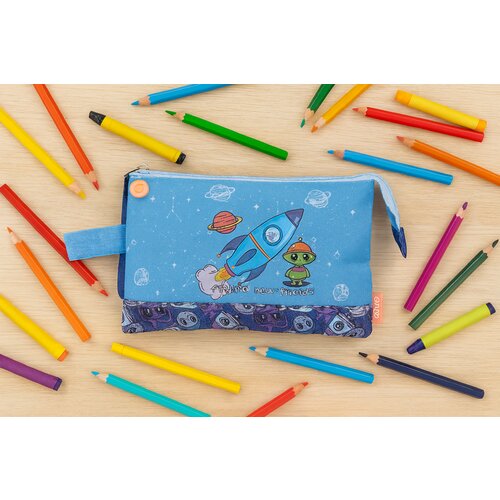 Enso New Friends prazna pernica sa 3 pregrade - Plava ( 98.943.21 ) Slike