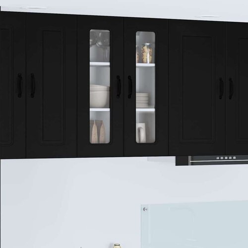 vidaXL Zidni kuhinjski ormarić Crna 60 x 31 x 80 cm Konstruirano drvo Cene