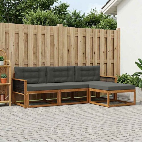  Set vanjskih sofa 4 kom. Prirodna i antracit Cene