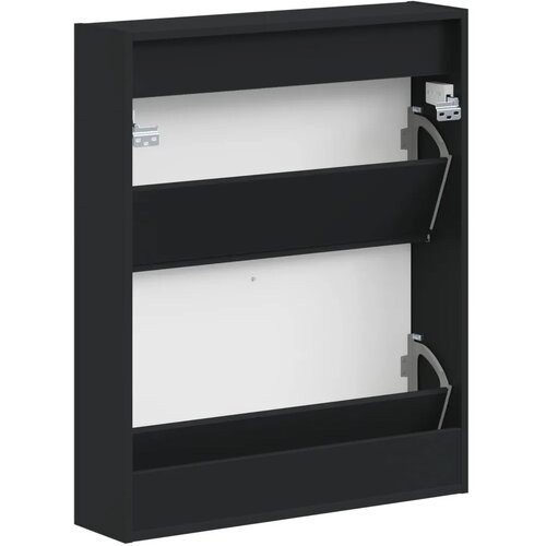  Ormar za cipele na zidu ZWOLLE 71 x 17 x 86 cm Crna - Crna Slike
