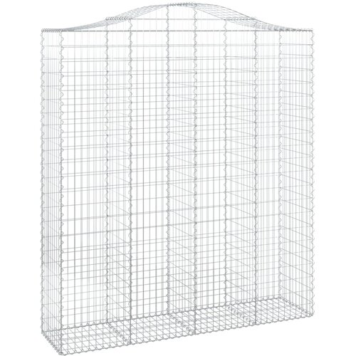  Lučne gabionske ko&amp;scaron;are 2 kom 200x50x220/240cm pocinčano željezo Slike