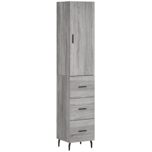 Maison Chic Visoka omara - Komoda - Predalnik siva sonoma 34,5x34x180 cm inženirski les, (21721087) Slike