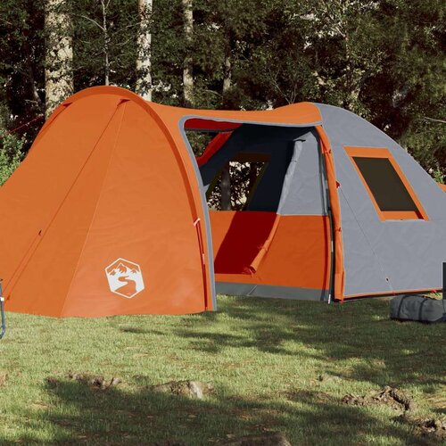 Šator za 6 osoba sivo-narančasti 466 x 342 x 200 cm taft 185T Cijene