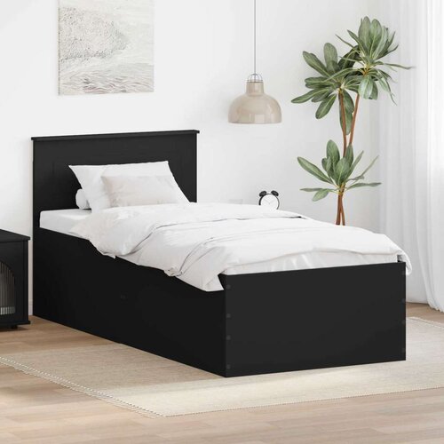  Okvir za krevet Crna 90 x 190 cm Konstruirano drvo - Crna 90 x 190 cm Slike