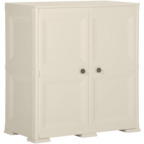 VidaXL Plastična omarica 79x43x85,5 cm izgled lesa krem Slike