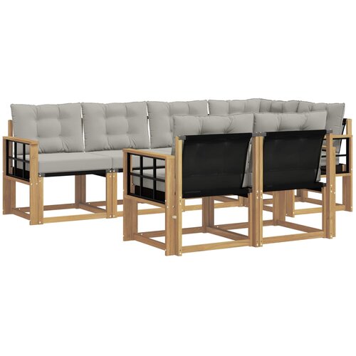 vidaXL Zunanja garnitura za sedenje 7 pcs Bela in svetlo siva, (5000280597) Cene