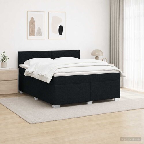  Krevet s box springom, madracem i LED-om Crna 140 x 190 cm Cijene
