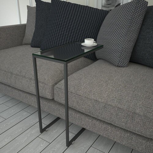 Woody Fashion Callen - Glass Anthracite Side Table Cene