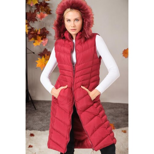 Dewberry Z6725 WOMEN&amp;#039;S VEST-DARK BURGUNDY Slike
