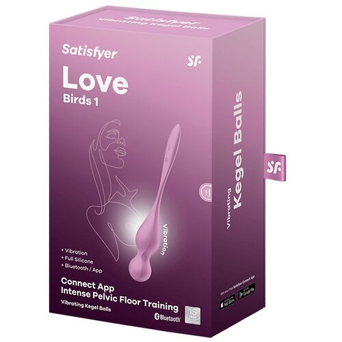 Satisfyer Balls Love Birds 1 - pametna, vibrirajuća lopta gej&amp;scaron;e (ružičasta) Slike