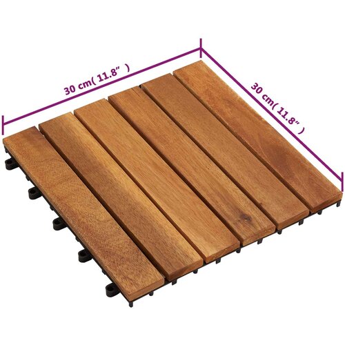  Pločice za decking 20 pcs Smeđa 30 x 30 cm Acacijsko drvo Slike