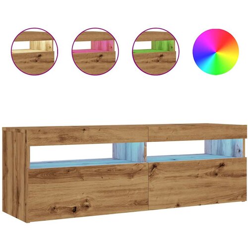 Maison Chic TV omarica - TV stojalo - Televizijska omarica z LED artisan hrast 120x35x40 cm inženirski les, (21698830) Cene