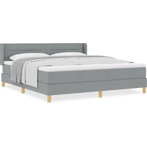  Krevet s Boxspringom s Madracem Svjetlosiva 180x200 cm Tkanina Slike