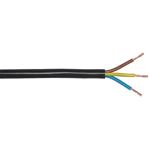  izolirani kabel (H03VV-F3G0,75, 10 m, crne boje)