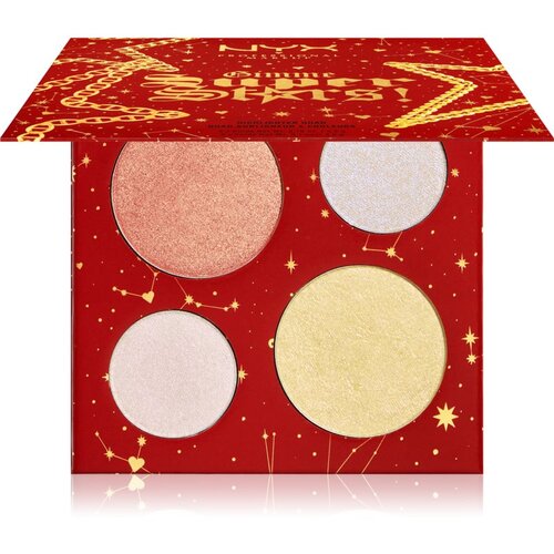 NYX Professional Makeup Gimme SuperStars! Highlighter Quad Palette paleta highlightera Slike