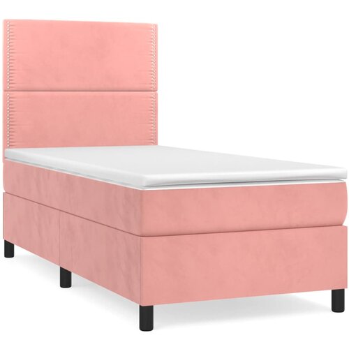 Maison Chic Box spring postelja - Vzmetna postelja z vzmetnico roza 90x200 cm žamet SL13243, (21883338) Slike