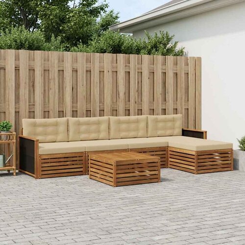  Set vanjskih sofa 6 pcs Prirodna i bež 79 x 79 x 37 cm Cene