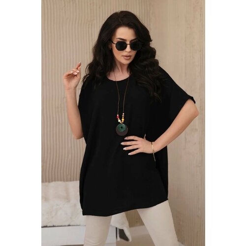Kesi Oversized blouse with black pendant Slike