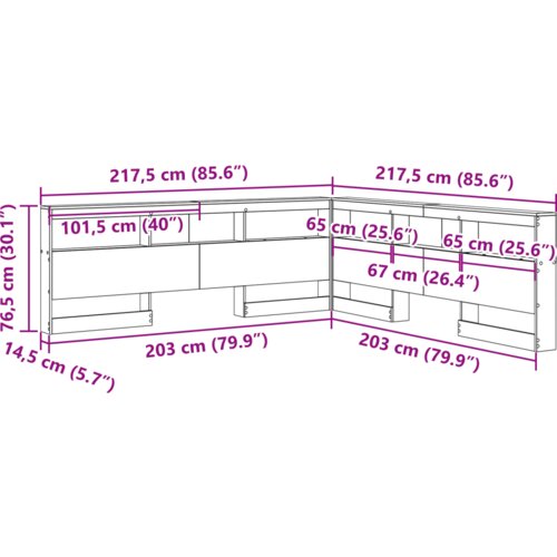  Skladi&amp;scaron;no uzglavlje Crni hrast 200 cm Konstruirano drvo Slike