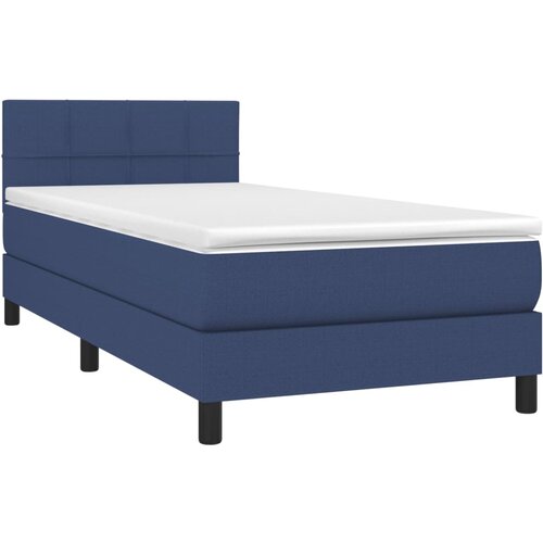  box spring s madracem LED plavi 90x190 cm od tkanine Slike