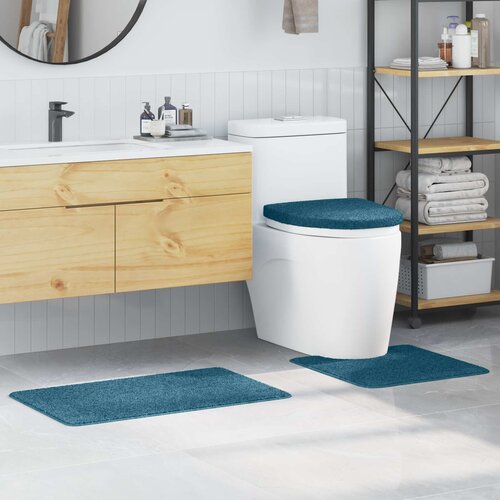  Set prostirki za kupatilo s protukliznom podlogom 3 pcs Plava Slike
