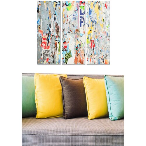 Wallity MDF128366705 multicolor decorative mdf painting (3 pieces) Cene