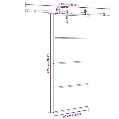  Klizna vrata s priborom crna 90 x 205 cm od ESG stakla Slike
