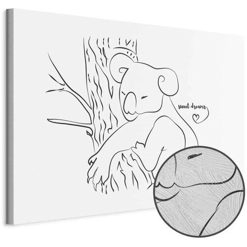  Slika - Quiet Charm of Nature (1-part) - Sleeping Koala in Black and White 120x80 Premium Print Cijene