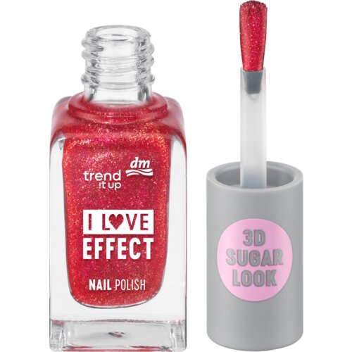 trend !t up ilove effect lak za nokte - 020 red glitter 8 ml Slike