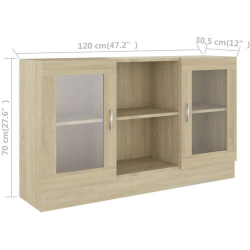  Vitrina boja hrasta sonome 120 x 30,5 x 70 cm konstruirano drvo Slike