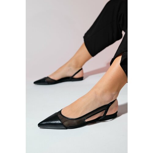 LuviShoes STEPHEN Women's Black Pointed Toe Flat Sandals Cene