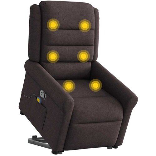 Maison Chic masažni naslanjač - Relax naslanjač s funkcijo vstajanja temno rjavo blago, (22061126) Cene