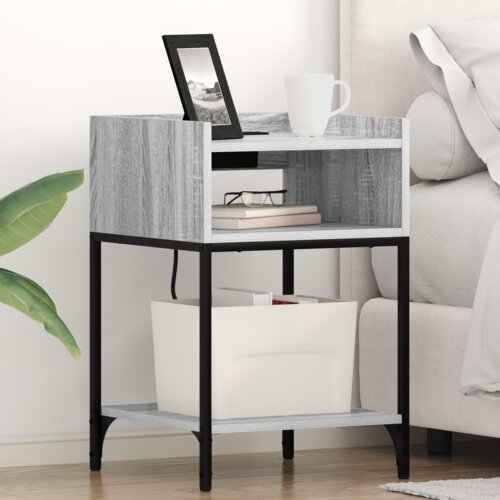 vidaXL Noćni Ormari s policom s pohranom 2 pcs Sivi hrast sonoma 40 x 40 x 61 cm Cene