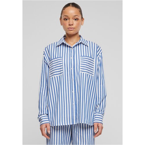 Urban Classics Women's shirt Striped Relaxed white/blue Cene