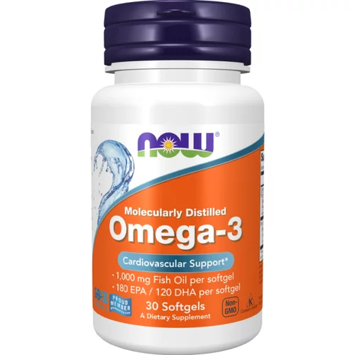 Now Foods Omega 3 NOW, 1000 mg (30 mehkih kapsul)