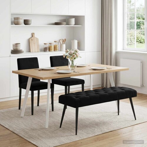  Klupa s gumbastim tkanjem Crna 110 x 40 x 46 cm Bar&amp;scaron;un Slike