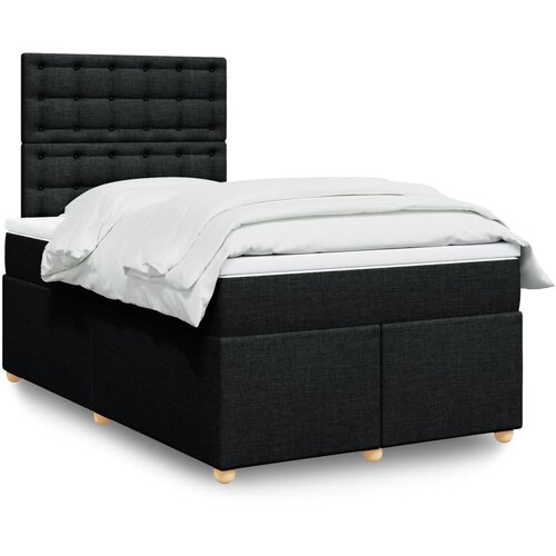  Krevet box spring s madracem crni 120 x 190 cm od tkanine Cijene